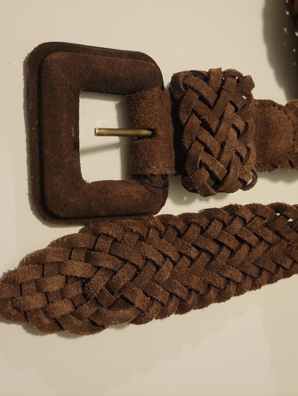 Vintage Leather Braided Belt Vintage Brown Office Workcore 80s/90s Preppy Small